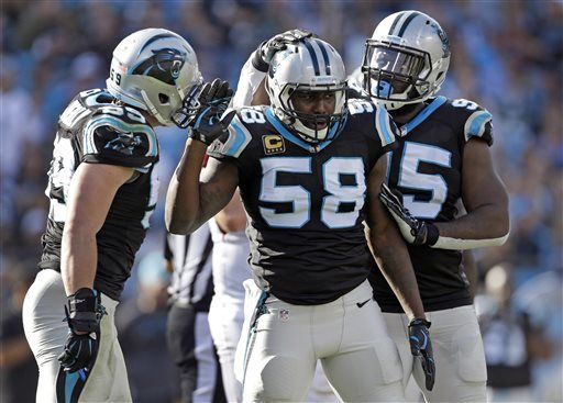 Thomas Davis, Luke Kuechly, Charles Johnson